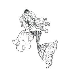 着色页: 美人鱼芭比 (玩具和游戏) #200675 - 免费可打印着色页