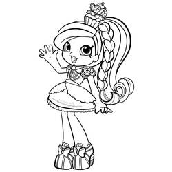 着色页: Shoppies Dolls - 免费可打印着色页