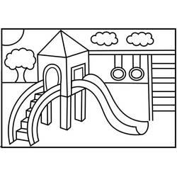 着色页: 滑梯 (玩具和游戏) #218608 - 免费可打印着色页