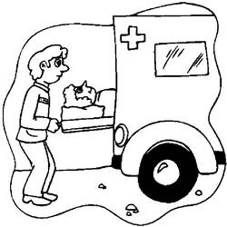 着色页: 救护车 (运输) #136757 - 免费可打印着色页
