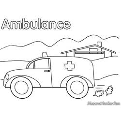 着色页: 救护车 (运输) #136765 - 免费可打印着色页