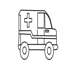 着色页: 救护车 (运输) #136782 - 免费可打印着色页