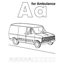 着色页: 救护车 (运输) #136797 - 免费可打印着色页