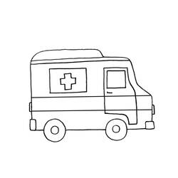 着色页: 救护车 (运输) #136833 - 免费可打印着色页