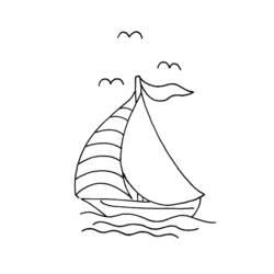 着色页: 船/船 (运输) #137448 - 免费可打印着色页