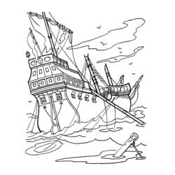 着色页: 船/船 (运输) #137684 - 免费可打印着色页