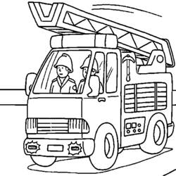 着色页: 消防车 (运输) #135810 - 免费可打印着色页