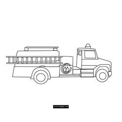 着色页: 消防车 (运输) #135832 - 免费可打印着色页