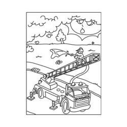 着色页: 消防车 (运输) #135850 - 免费可打印着色页
