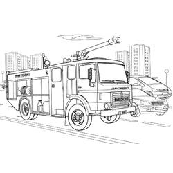 着色页: 消防车 (运输) #135854 - 免费可打印着色页