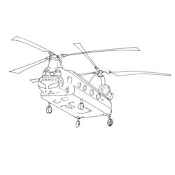 着色页: 直升机 (运输) #136055 - 免费可打印着色页