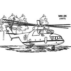 着色页: 直升机 (运输) #136229 - 免费可打印着色页
