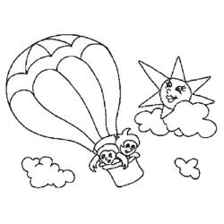 着色页: 热气球 (运输) #134601 - 免费可打印着色页