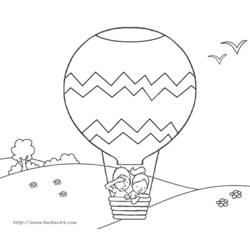 着色页: 热气球 (运输) #134604 - 免费可打印着色页