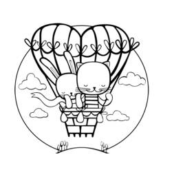 着色页: 热气球 (运输) #134628 - 免费可打印着色页