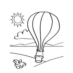 着色页: 热气球 (运输) #134641 - 免费可打印着色页