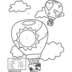 着色页: 热气球 (运输) #134702 - 免费可打印着色页