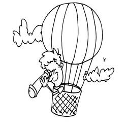 着色页: 热气球 (运输) #134710 - 免费可打印着色页