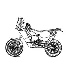 着色页: 摩托车越野赛 (运输) #136521 - 免费可打印着色页