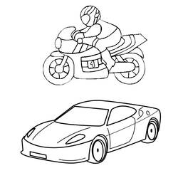 着色页: 摩托车 (运输) #136264 - 免费可打印着色页