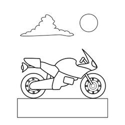 着色页: 摩托车 (运输) #136401 - 免费可打印着色页