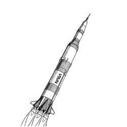 着色页: 火箭 (运输) #140080 - 免费可打印着色页