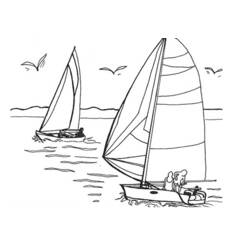 着色页: 帆船 (运输) #143555 - 免费可打印着色页