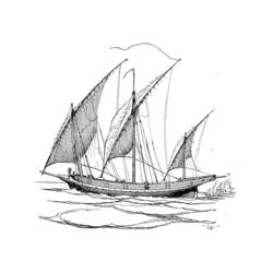 着色页: 帆船 (运输) #143556 - 免费可打印着色页