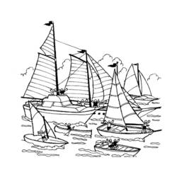 着色页: 帆船 (运输) #143593 - 免费可打印着色页