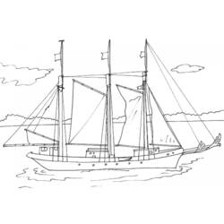 着色页: 帆船 (运输) #143600 - 免费可打印着色页