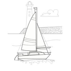 着色页: 帆船 (运输) #143603 - 免费可打印着色页