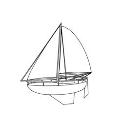 着色页: 帆船 (运输) #143613 - 免费可打印着色页
