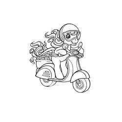 着色页: 小型摩托车 (运输) #139534 - 免费可打印着色页