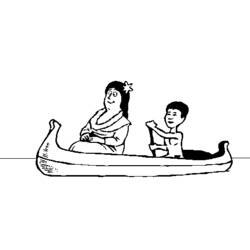 着色页: 独木舟/划艇 (运输) #142237 - 免费可打印着色页
