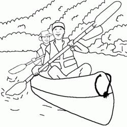 着色页: 独木舟/划艇 (运输) #142402 - 免费可打印着色页