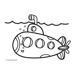 着色页: 潜艇 - 免费可打印着色页