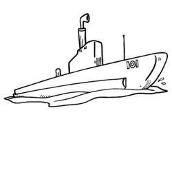 着色页: 潜艇 (运输) #137707 - 免费可打印着色页