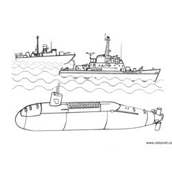 着色页: 潜艇 (运输) #137761 - 免费可打印着色页
