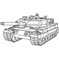 着色页: 坦克 - 免费可打印的着色页