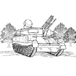 着色页: 坦克 (运输) #138044 - 免费可打印着色页