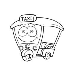着色页: 出租车 (运输) #137213 - 免费可打印着色页