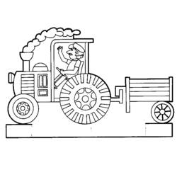 着色页: 拖拉机 (运输) #141992 - 免费可打印着色页