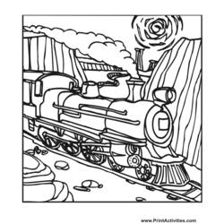 着色页: 火车/机车 (运输) #135050 - 免费可打印着色页