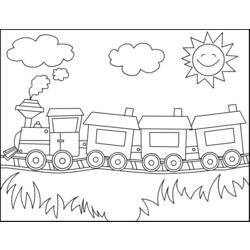 着色页: 火车/机车 (运输) #135056 - 免费可打印着色页