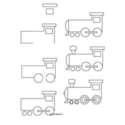 着色页: 火车/机车 (运输) #135079 - 免费可打印着色页