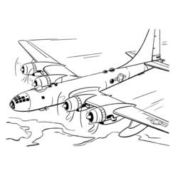 着色页: 军用飞机 (运输) #141118 - 免费可打印着色页
